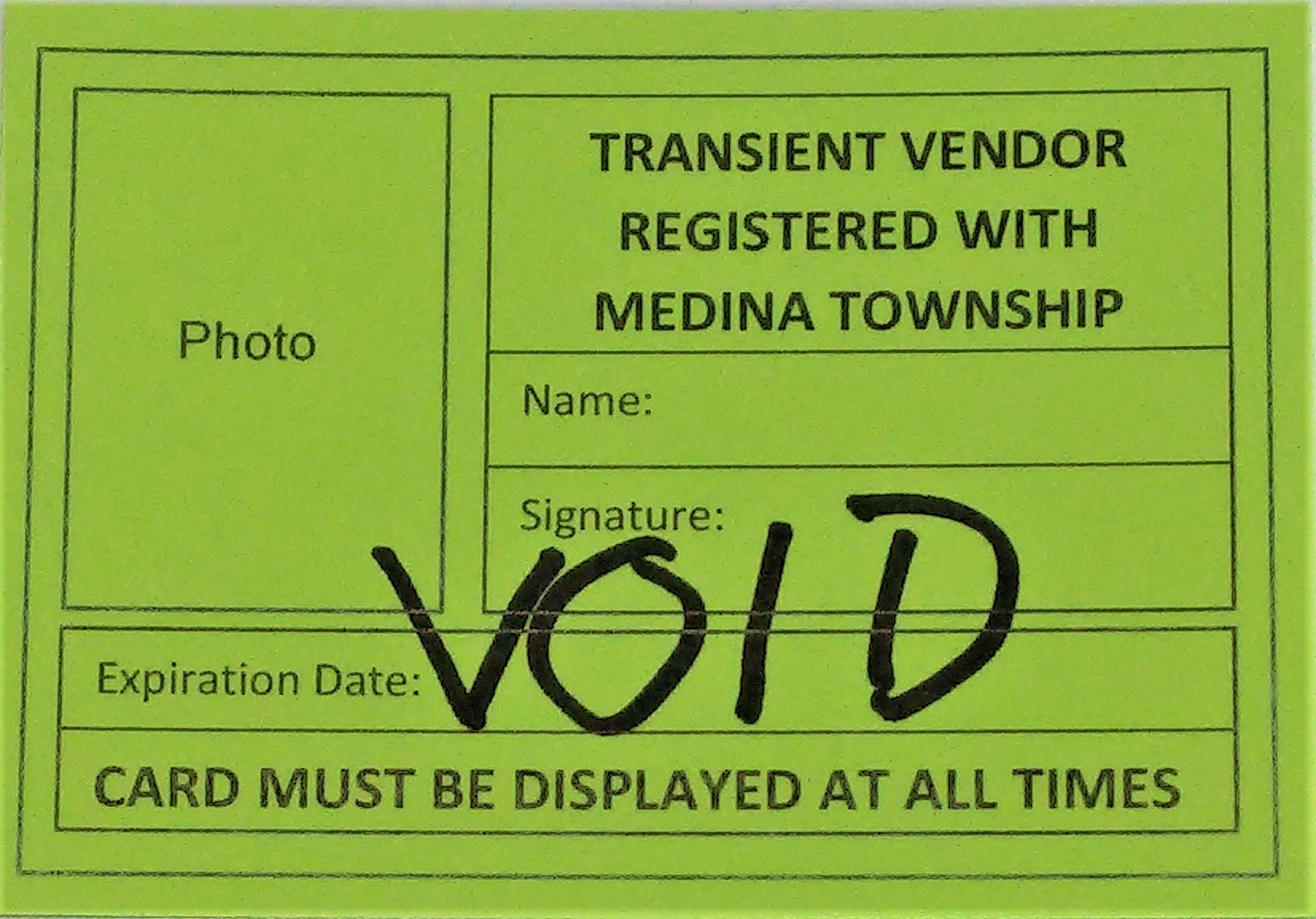 transient vendor permit